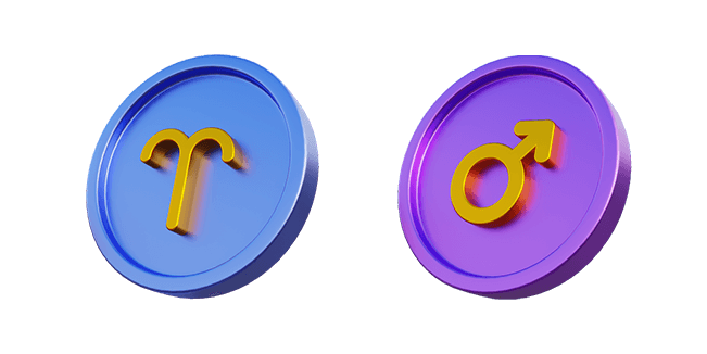 Aries Sign & Mars 3D Cursor