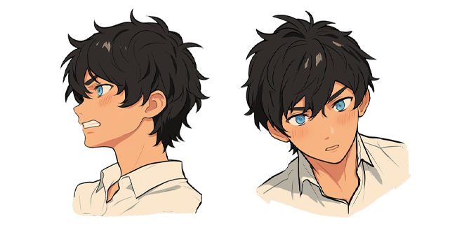 Black-Haired Anime Boy Cursor