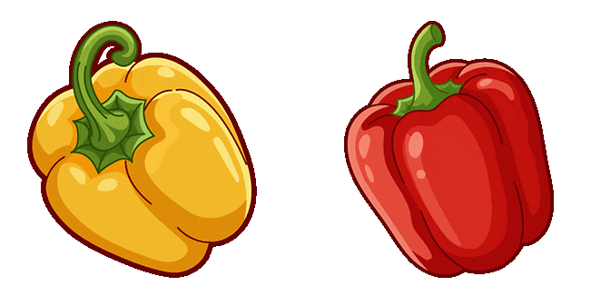 Red & Yellow Bell Pepper Animated Cursor