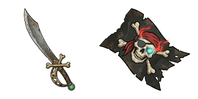 Pirate Sword & Jolly Roger Flag Cursor