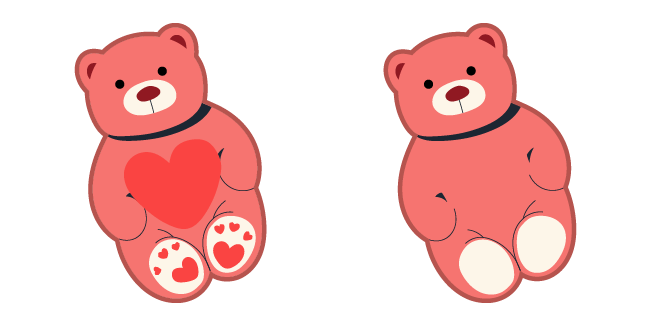 Valentine's Day Teddy Bear with Heart Cursor