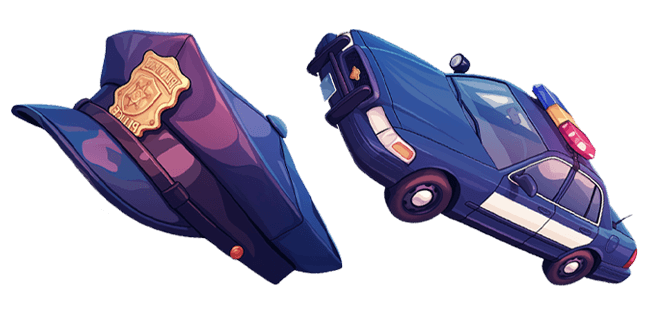 Police Officer Hat & Car Cursor