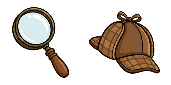 Sherlock Holmes Magnifying Glass & Detective Hat Cursor