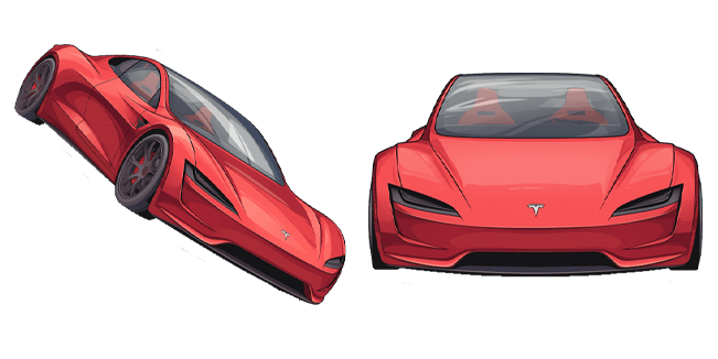 Stunning Red Tesla Roadster 2023 Cursor