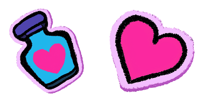 Love Potion Bottle & Heart Cursor