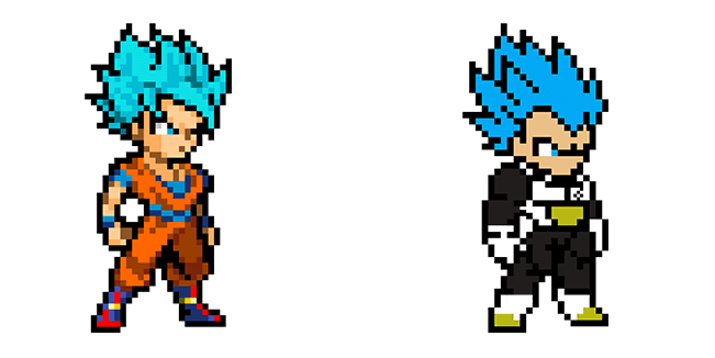 Dragon Ball Goku & Vegeta Pixel Cursor