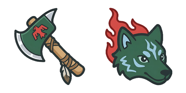 Tribal Warrior Axe & Spirit Wolf Head Cursor