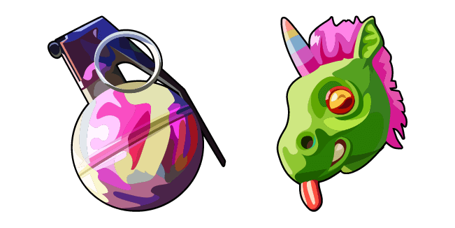 PUBG Rainbow Splash Grenade & Enraged Unicorn Cover Cursor