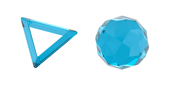 Blue Hollow Triangle & Icosphere 3D Cursor