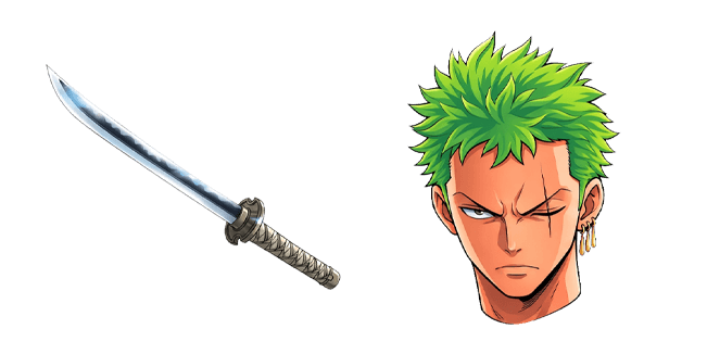 One Piece Roronoa Zoro Head & Katana Cursor