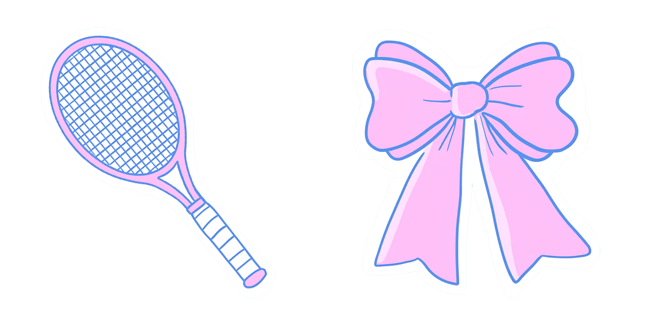Pink Coquette Tennis Racket & Bow Cursor