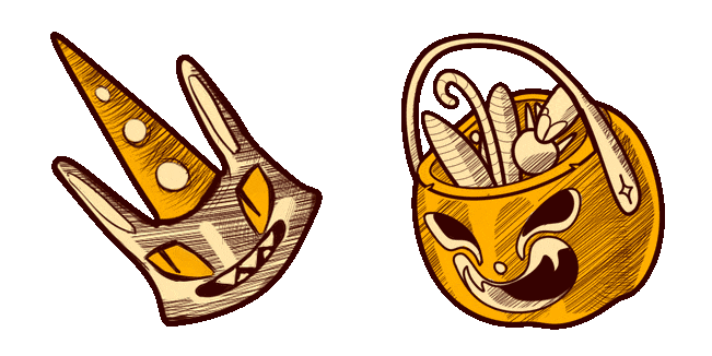 Halloween Vintage Cat & Pumpkin Bag Animated Cursor