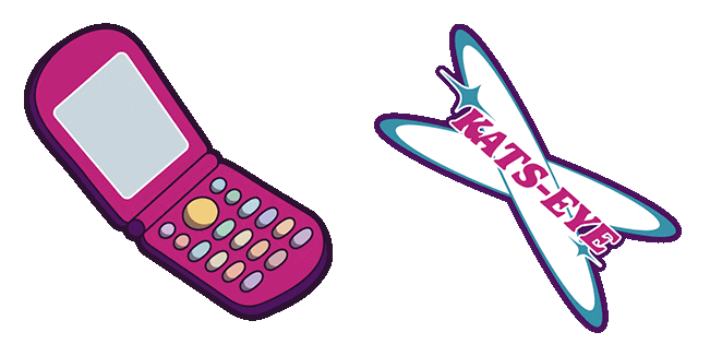 Katseye Pink Flip Phone & Butterfly Logo Animated Cursor