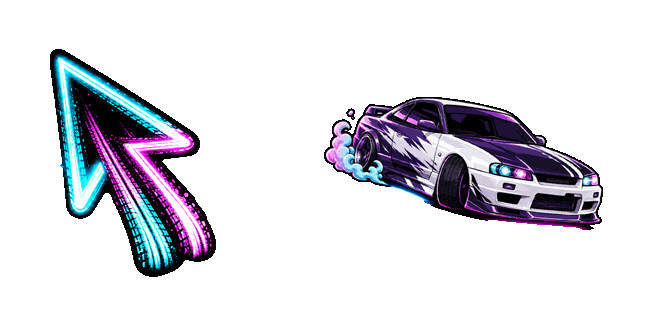 Nissan Skyline GT-R R34 Neon Drift Animated Cursor