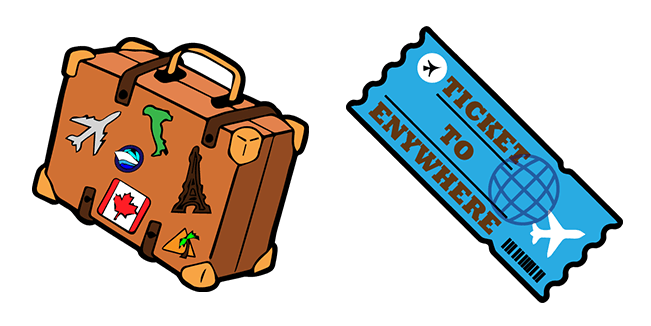 Travel Suitcase & Ticket Cursor