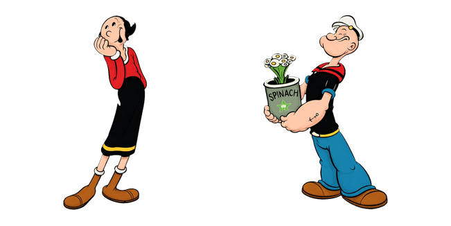 Valentine's Day Popeye & Olive Oyl Cursor
