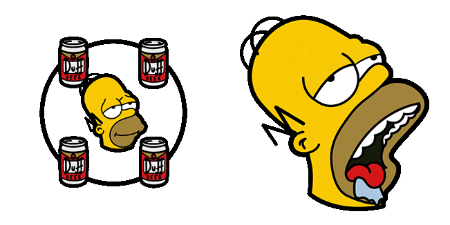 The Simpsons Homer & Duff Beer Crosshair Animated Cursor