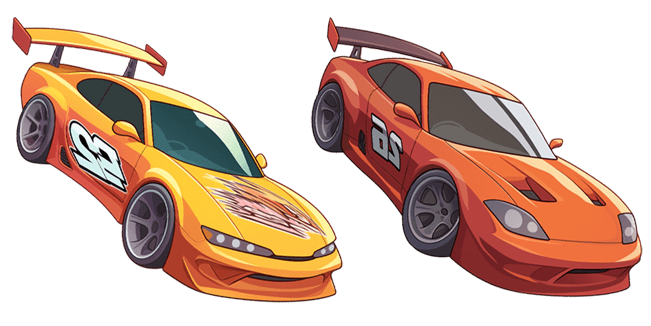 Hot Wheels Orange & Red Cars Cursor