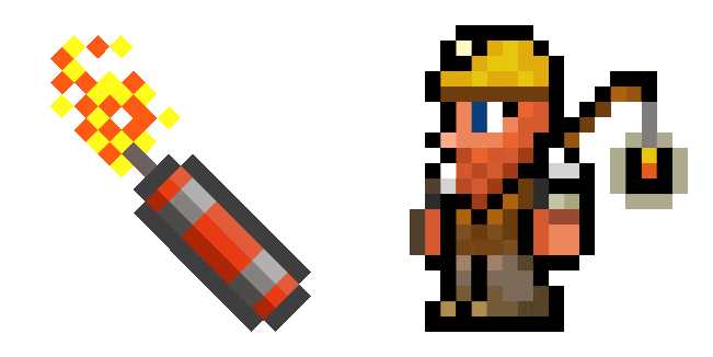 Terraria Demolitionist & Dynamite Pixel Animated Cursor