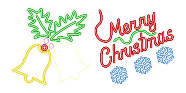 Merry Christmas Neon Animated Cursor Cursor