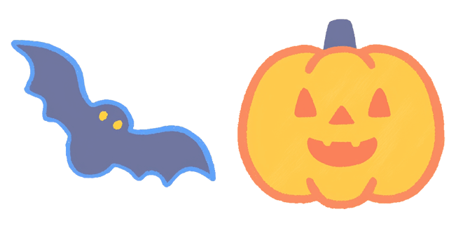 Cute Pastel Halloween Bat & Pumpkin Cursor
