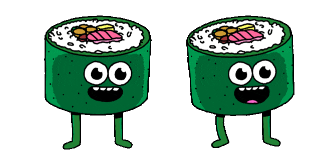 Funny Green Sushi Roll Animated Cursor