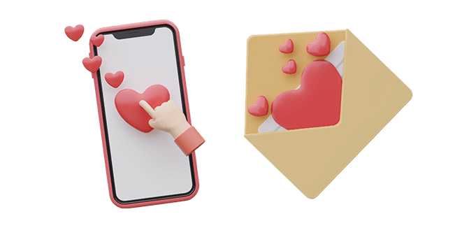 Love SMS & Love Letter 3D Cursor