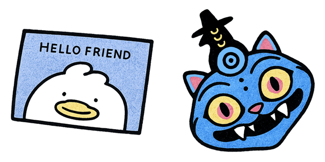 Kpop Demon Hunters Tiger with Bird & Hello Friend Card Cursor