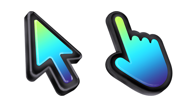 3D Blue Lagoon Black Stroke Mac Cursor