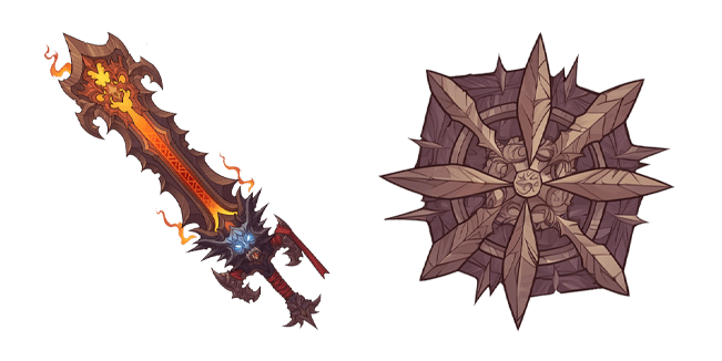 Flaming Sword & Shield Cursor