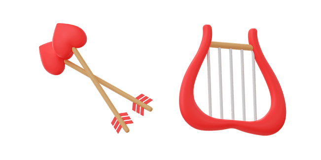 Love Arrows & Cupid Harp 3D Cursor