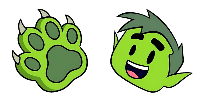 Teen Titans Cute Beast Boy & Green Paw Cursor