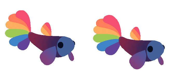 Rainbow Fish Swims Animated Cursor