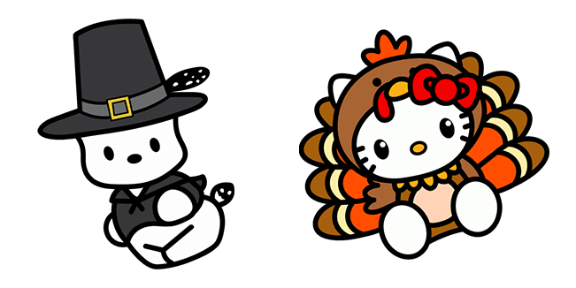 Thanksgiving Day Pochacco & Hello Kitty Cursor