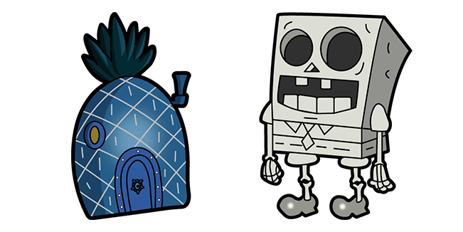 Skeleton Spongebob & Haunted Pineapple Cursor