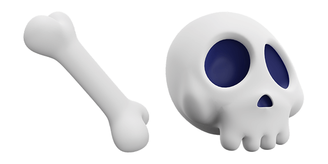 Halloween Bone & Skull 3D Cursor
