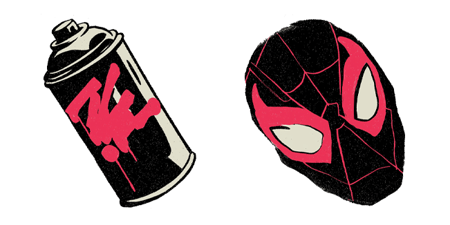 Spider-Man Miles Morales Graffiti Mask Cursor