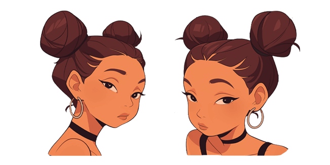 Suspicious Baddie Cartoon Girl Cursor