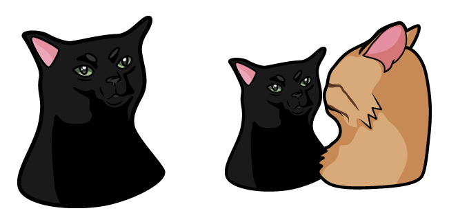 Black Cat Zoning Out Meme Cursor