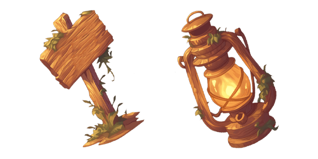 Wooden Road Sign & Gas Lamp Cursor