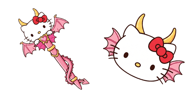 Kawaii Hello Kitty Dragon Staff & Head Cursor
