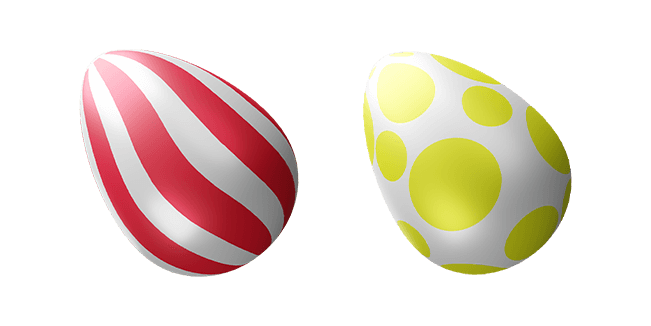 Red Stripped Easter Egg & Yellow Dotted Easter Egg 3D Cursor