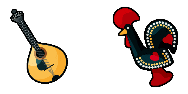 Portugal Guitar & Rooster of Barcelos Animated Cursor