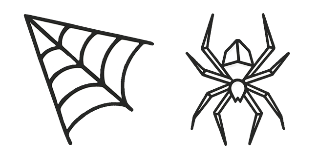 White Spider & Web Halloween Cursor