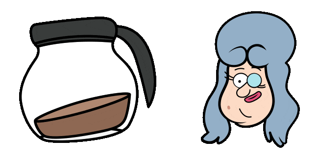 Gravity Falls Lazy Susan & Coffee Animated Cursor
