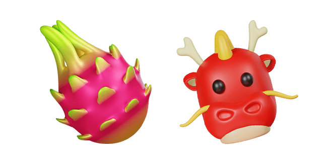 Dragon Fruit & Cute Dragon 3D Cursor