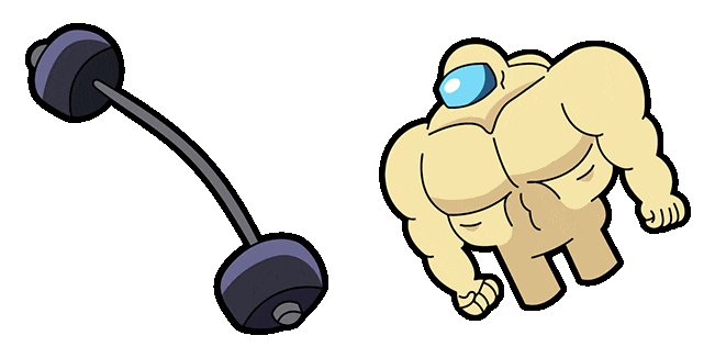 Among Us Buff Crewmate & Dumbbell Animated Cursor