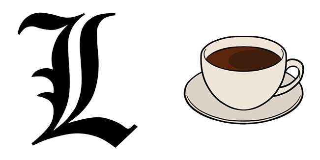 Death Note L Logo & Cup of Coffee Cursor