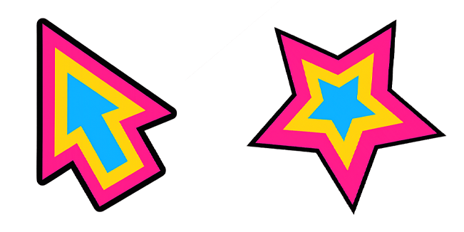 Pansexual Pride Arrow & Star Cursor