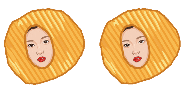 Katseye Yoonchae Potato Chip Meme Animated Cursor